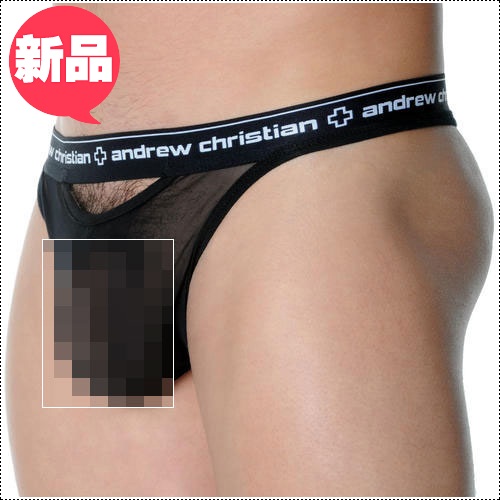 美国原装进口 AndrewChristian,上开口透明丁字裤,1423,9215,男士内裤