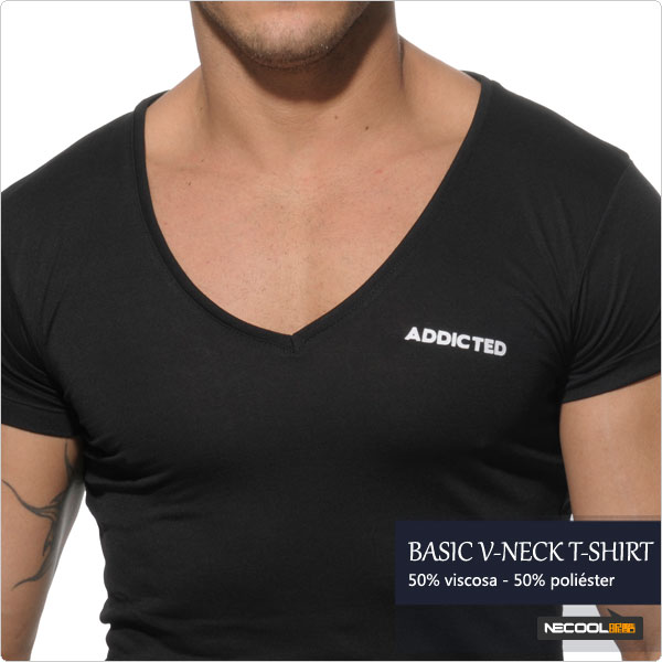 addicted,BASIC V-NECK T-SHIRT,3085,ad177,ʿڿ