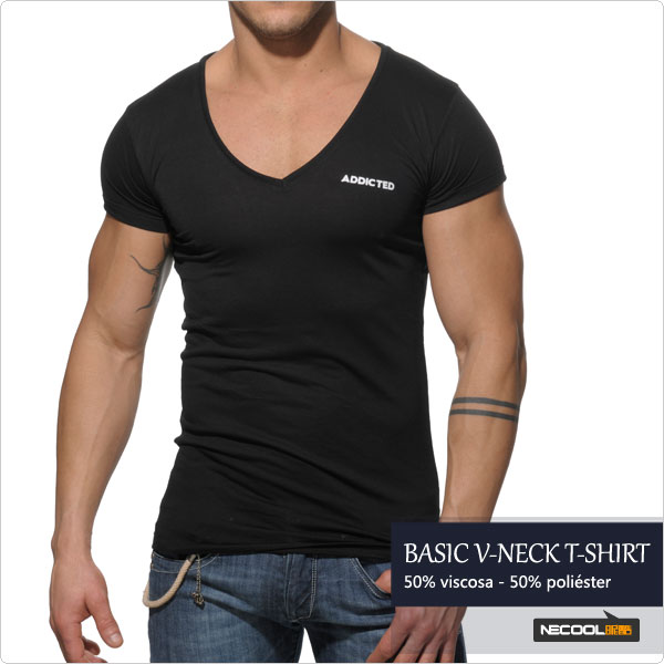 addicted,BASIC V-NECK T-SHIRT,3085,ad177,ʿڿ