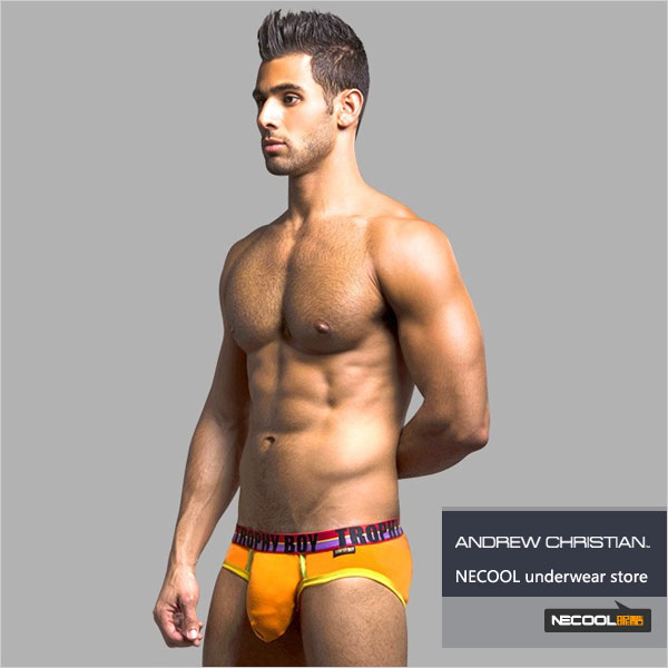AndrewChristian 立体分仓魔术增大囊袋男士三角内裤4222-9623 橘色-NECOOL昵酷