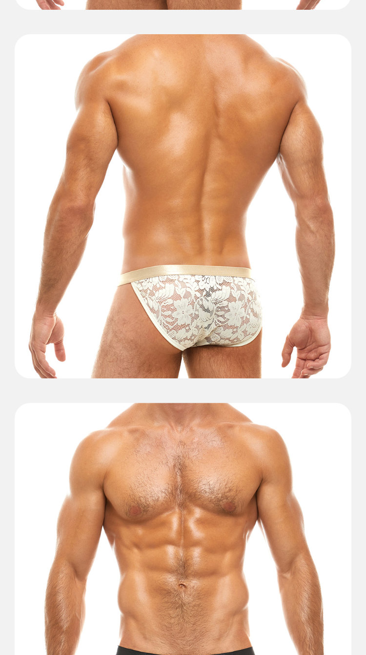 ModusVivendi,蕾丝透视高叉三角裤,13086,mv04112,男士内裤