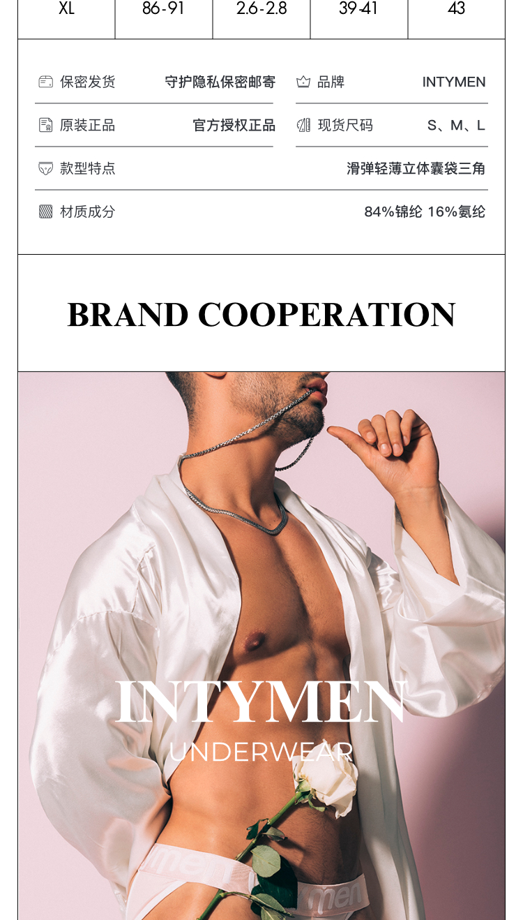 美国 IntyMen,超薄高弹三角内裤,13165,INJ065,男士内裤