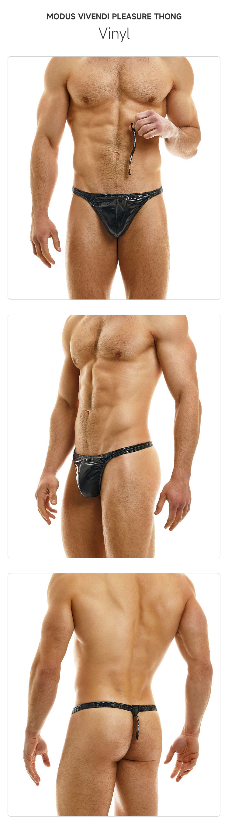 ModusVivendi,性感仿皮丁字裤,14641,mv22222,男士内裤