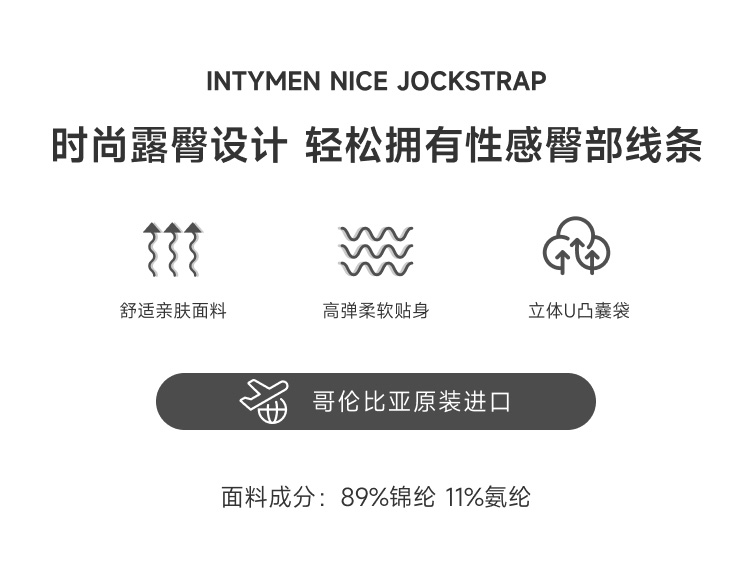 美国 IntyMen,性感双丁露臀内裤,14694,INE029,男士内裤