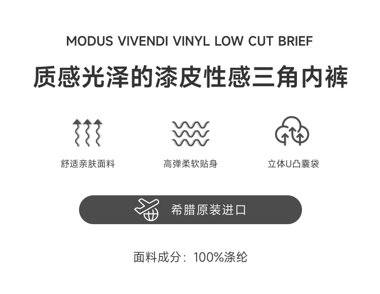 modusvivendi,皮质光泽三角内裤,14972,mv08013,男士内裤