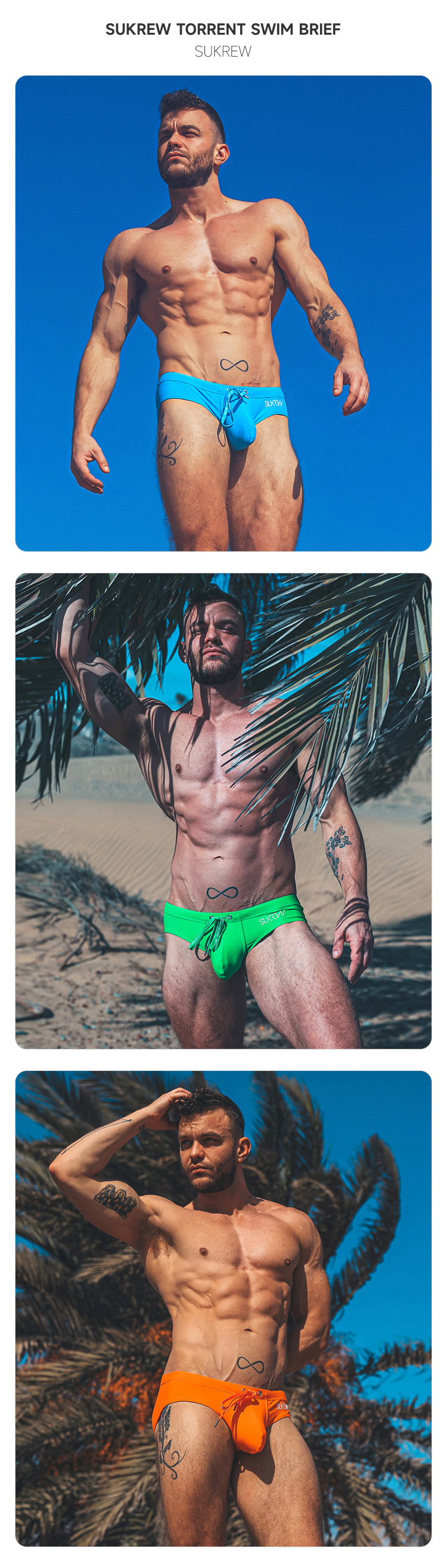 sukrew,性感U凸三角泳裤,15403,TSB-2,男士内裤