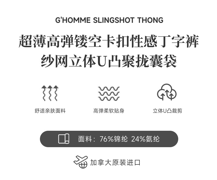Gregg Homme,镂空搭扣丁字裤,15622,200204,男士内裤