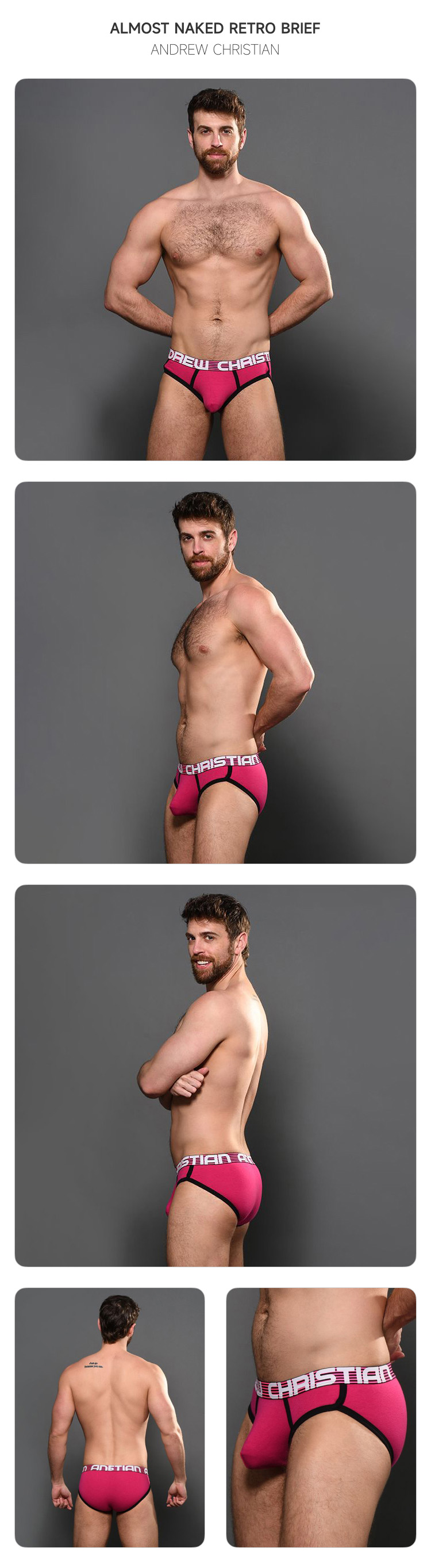 美国原装进口 AndrewChristian,性感撞色三角内裤,15745,93001,男士内裤
