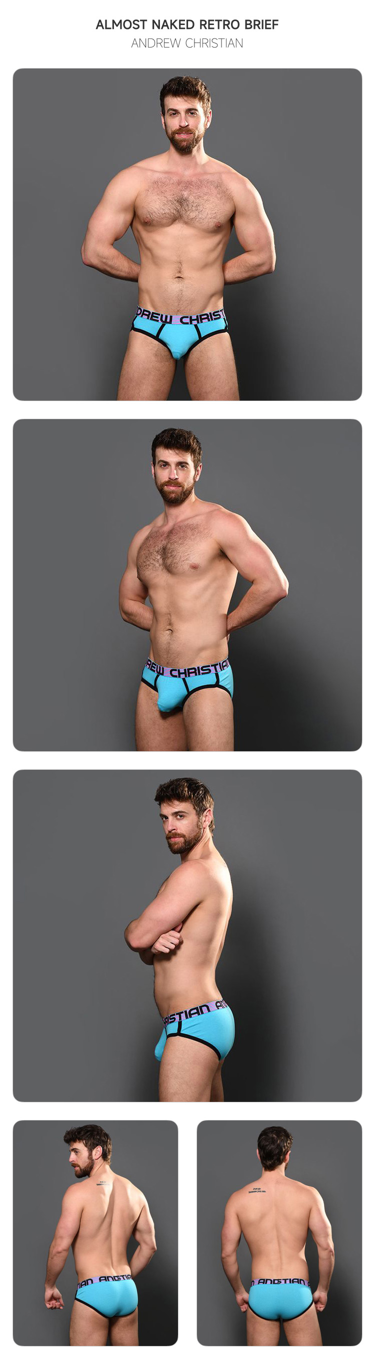 美国原装进口 AndrewChristian,性感撞色三角内裤,15745,93001,男士内裤