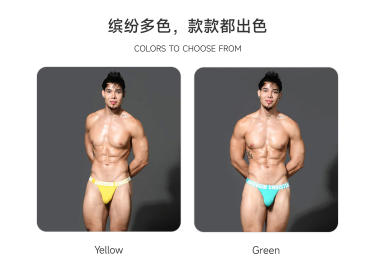 美国原装进口 AndrewChristian,轻薄高弹丁字裤,16645,93374,男士内裤