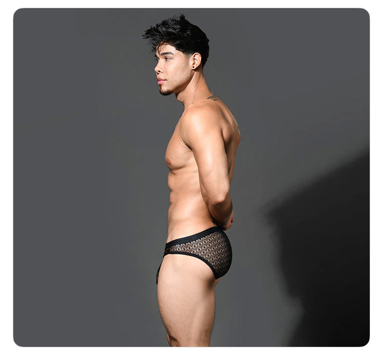 美国原装进口 AndrewChristian,蕾丝透视三角内裤,16657,93392,男士内裤