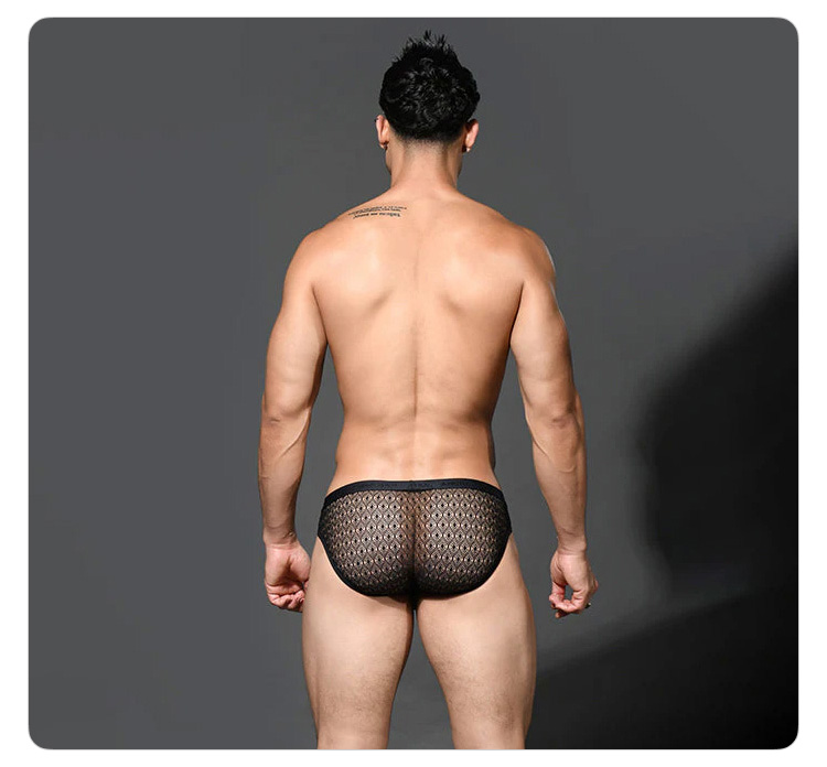 美国原装进口 AndrewChristian,蕾丝透视三角内裤,16657,93392,男士内裤