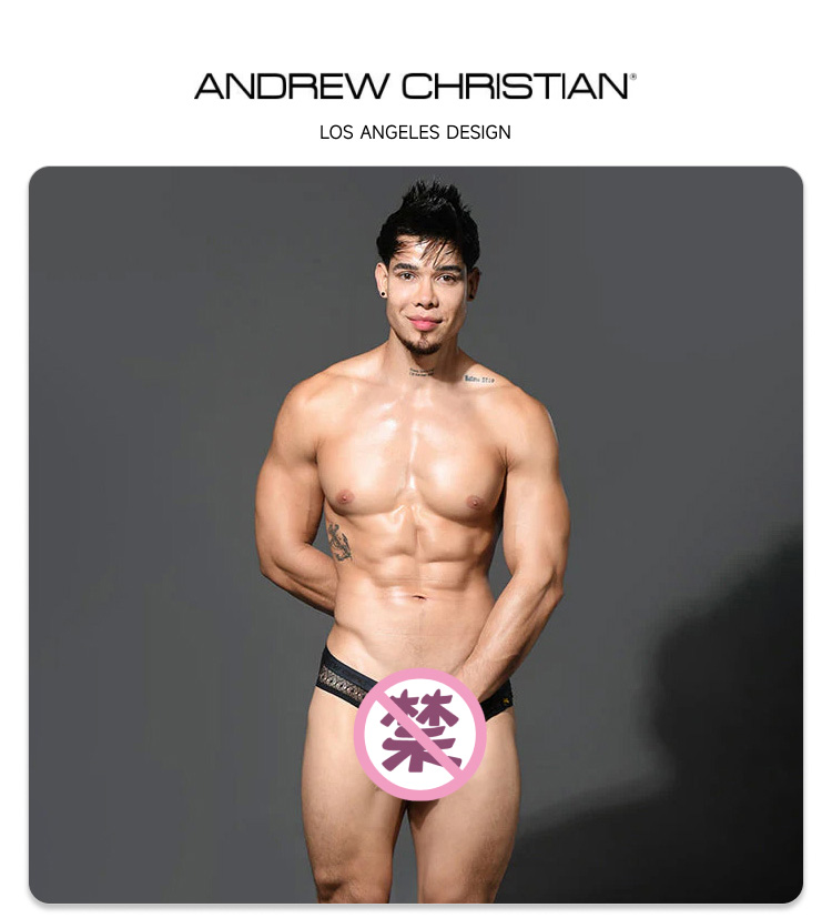 美国原装进口 AndrewChristian,蕾丝透视三角内裤,16657,93392,男士内裤