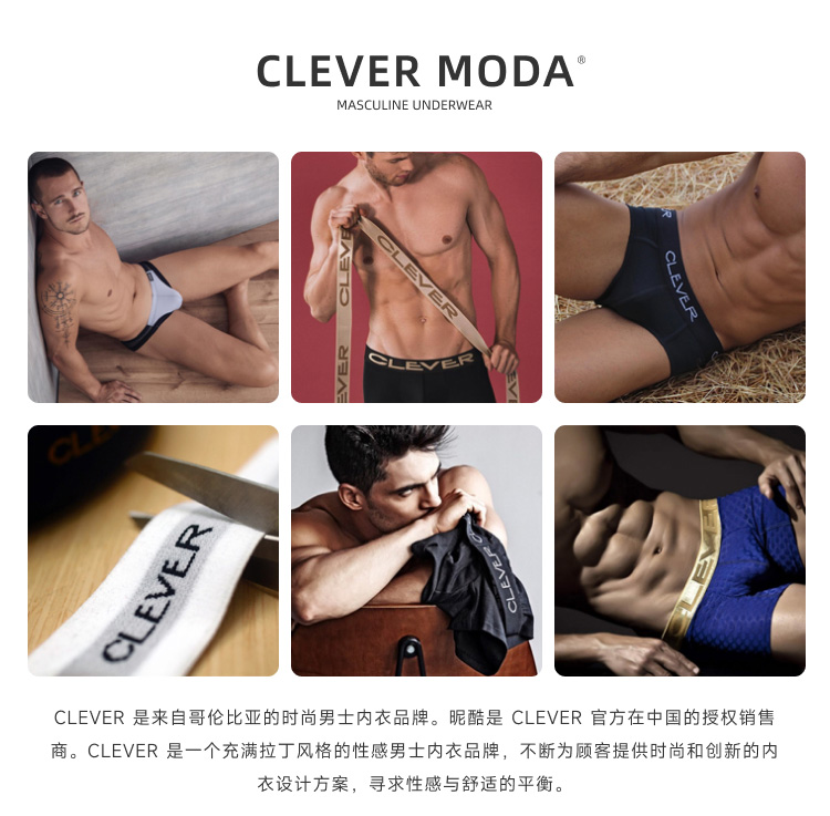 clevermoda,经典螺纹三角内裤,16672,CL1605,男士内裤