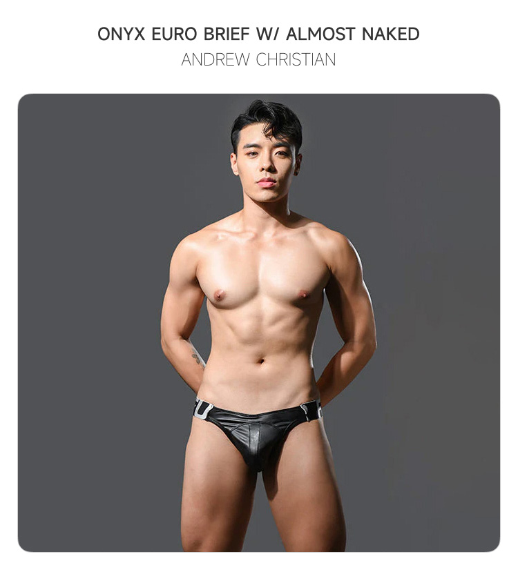 美国原装进口 AndrewChristian,性感仿皮丁字裤,16747,93458,男士内裤